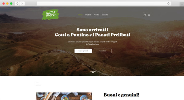 Sito in wordpress super custom per Tutti a tavola